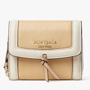 Kate Spade New York Knott Colorblock Pebbled Leather Sm Compact Wallet Neutral